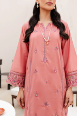 Candied Peach 2Pc Embroidered Dress