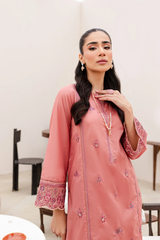 Candied Peach 2Pc Embroidered Dress