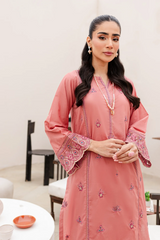 Candied Peach 2Pc Embroidered Dress