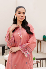 Candied Peach 2Pc Embroidered Dress