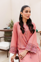 Candied Peach 2Pc Embroidered Dress