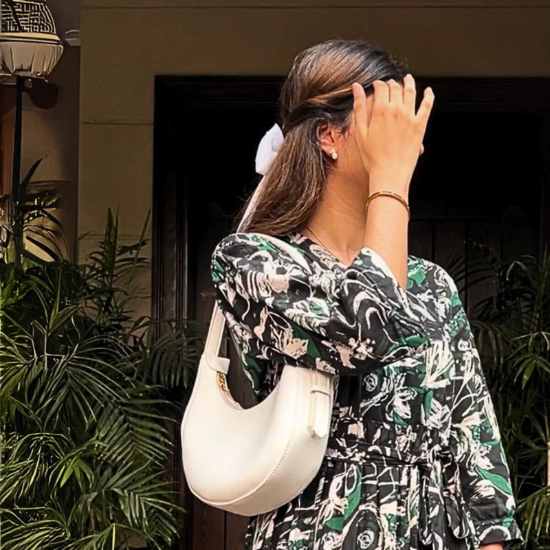 Claudia White Hobo Bag