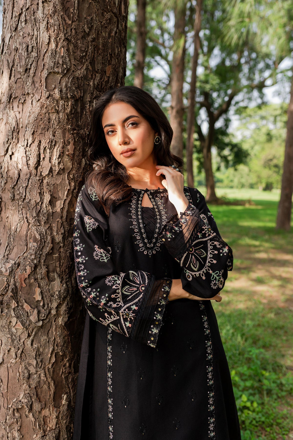 Smoky 2Pc Embroidered Winter Cambric Dress – LALAZAR SHOP