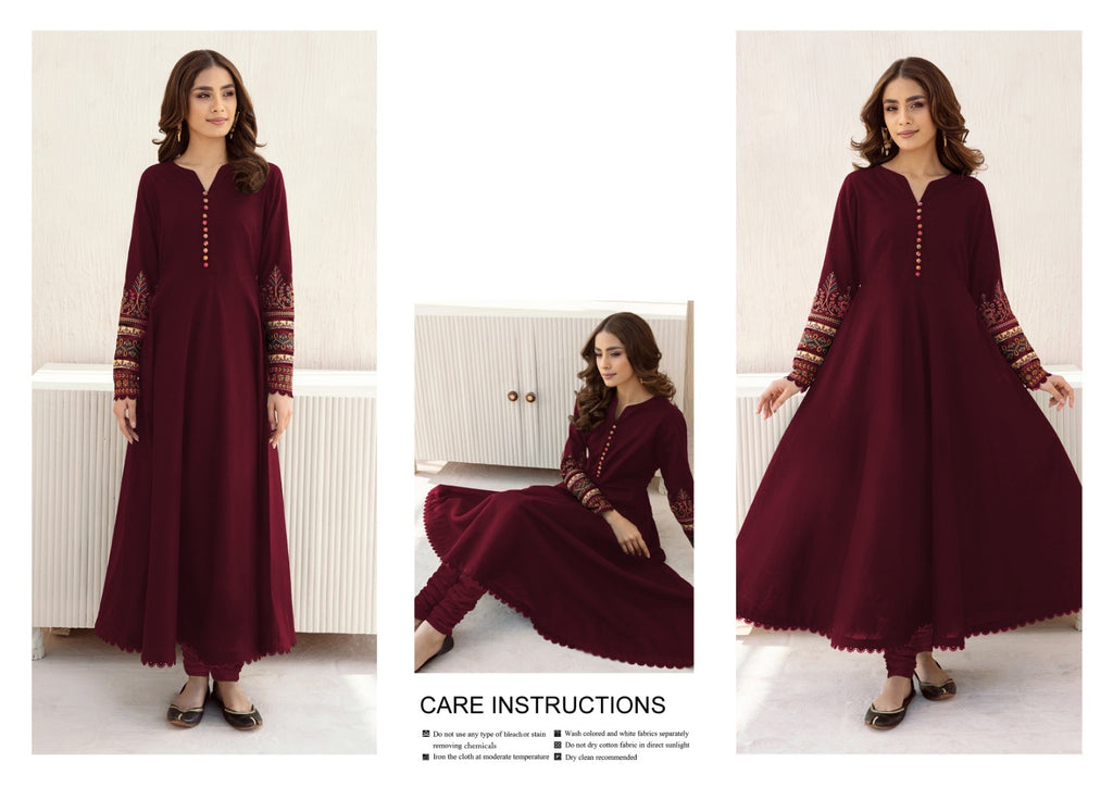 Meerab Embroidered Flared Kurti 2-Piece Suit for Women
