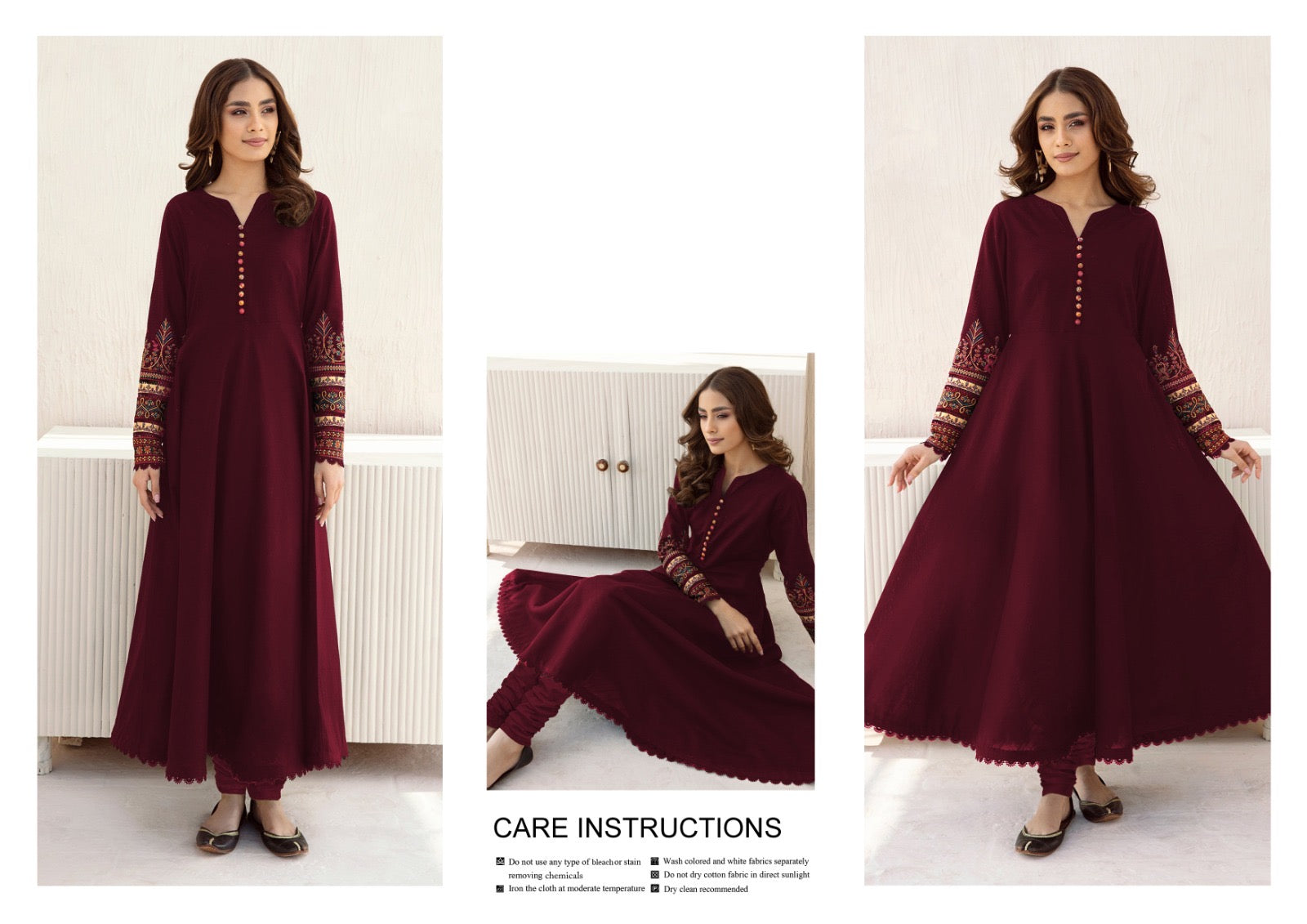 Meerab Embroidered Flared Kurti 2-Piece Suit for Women