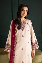 Ivory Rua 3Pc - Embroidered Khaddar Dress