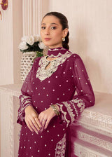 Anari Maroon Embroidered 3-Piece Suit | Festive Collection by Lalazar
