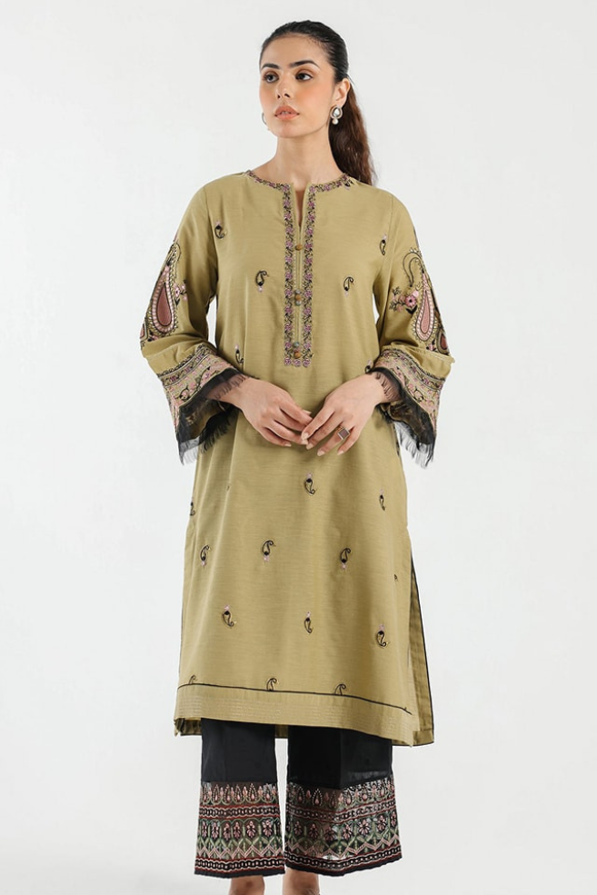Apple Green 2Pc Embroidered Lawn Dress