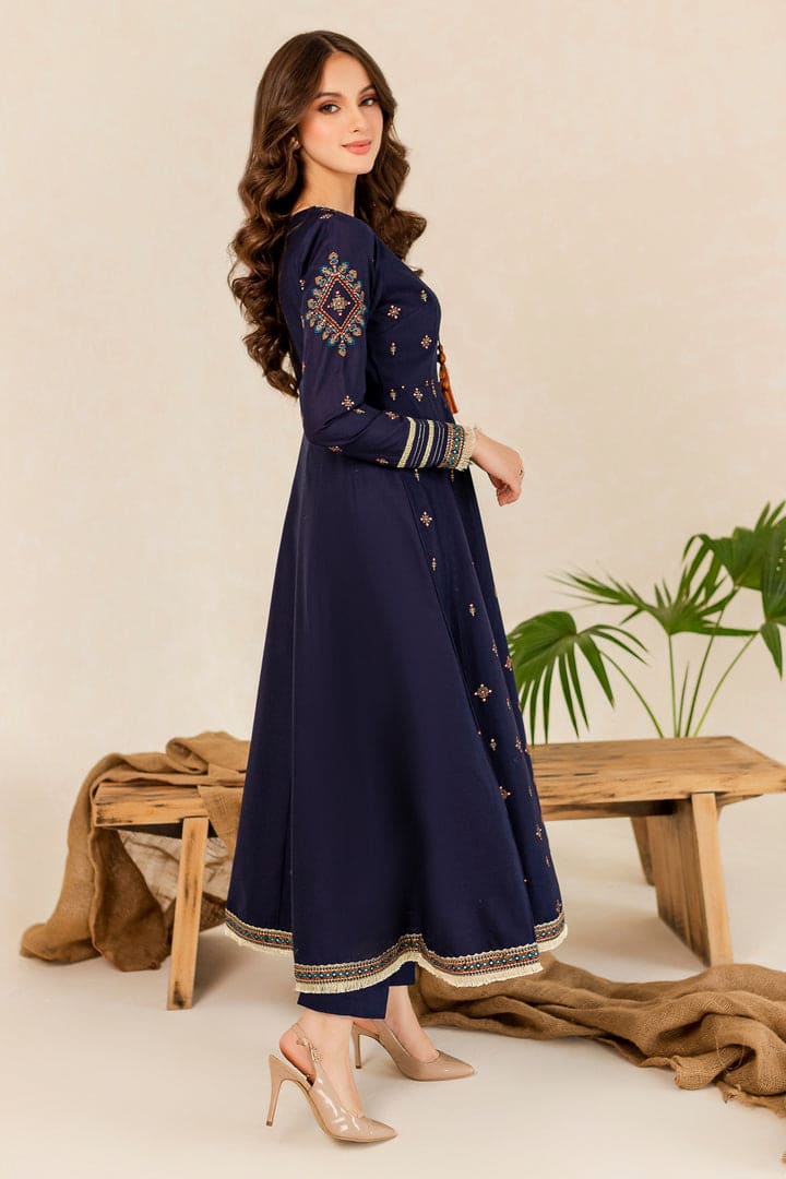 Hreem Navy Blue 02 Pc Winter Dress