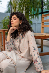 Crystal White 02-Pc Embroidered Lawn Dress