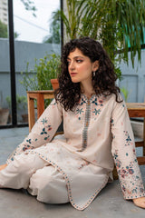 Crystal White 02-Pc Embroidered Lawn Dress