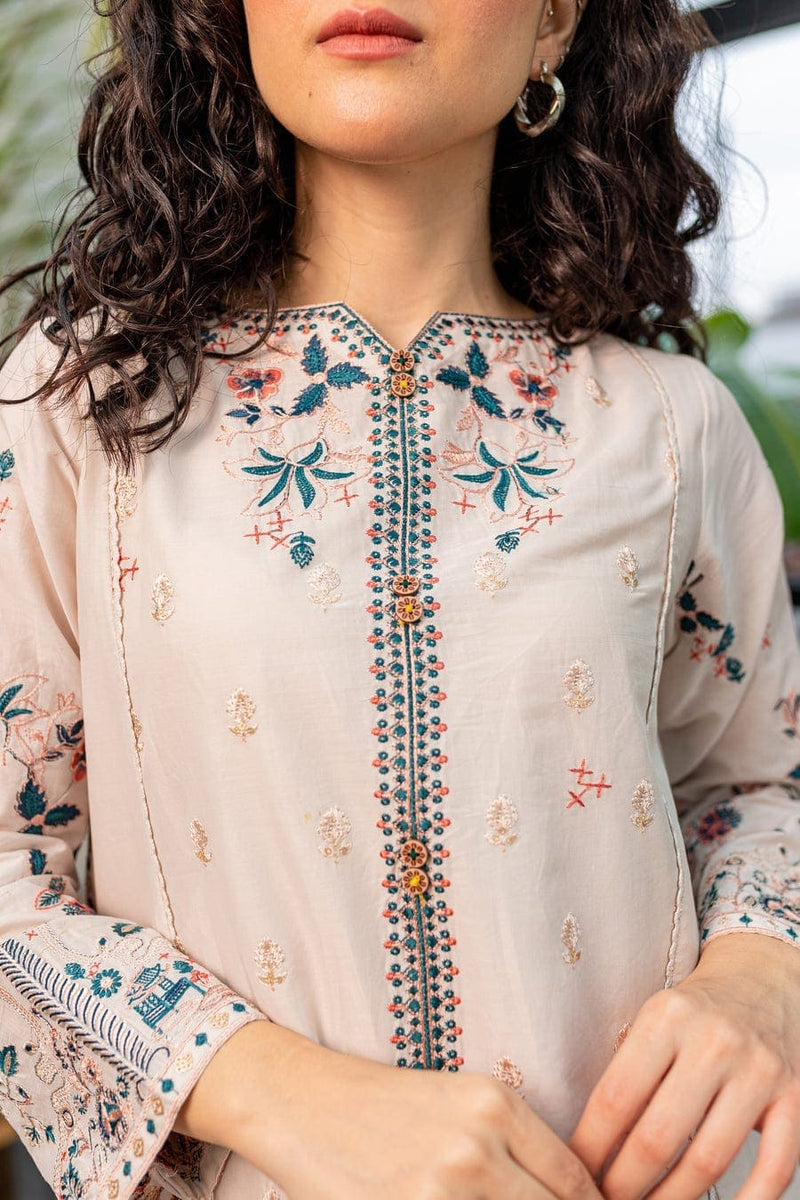 Crystal White 02-Pc Embroidered Lawn Dress