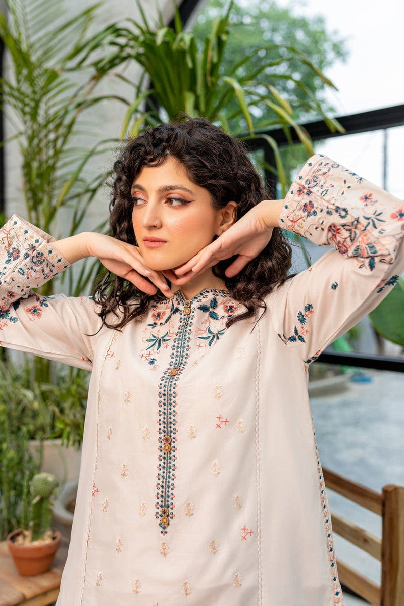 Crystal White 02-Pc Embroidered Lawn Dress