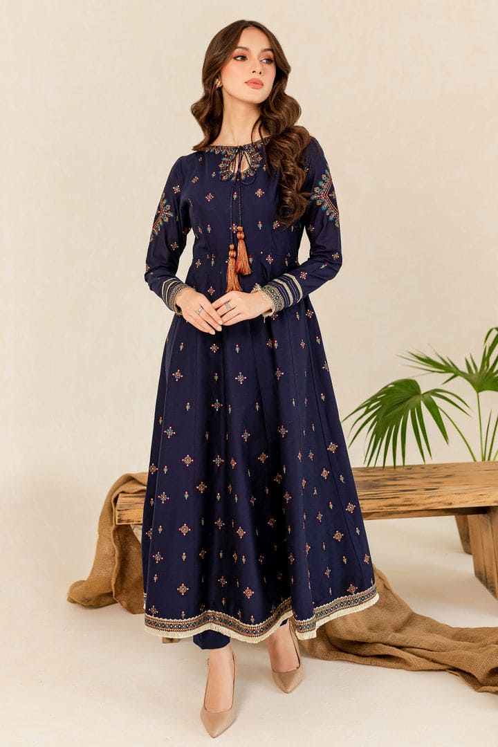 Hreem Navy Blue 02 Pc Winter Dress