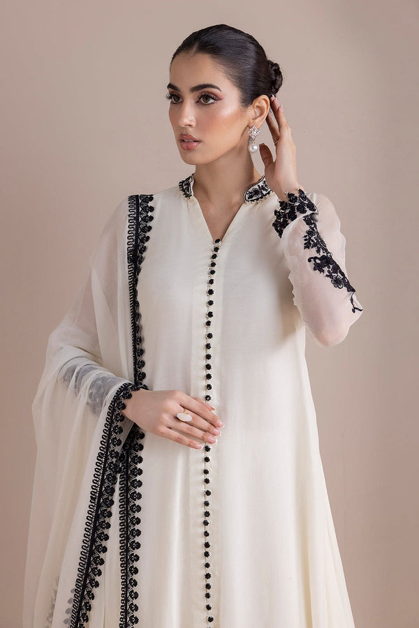3 Pc BAREERA EMBROIDERED CHIFFON DRESS