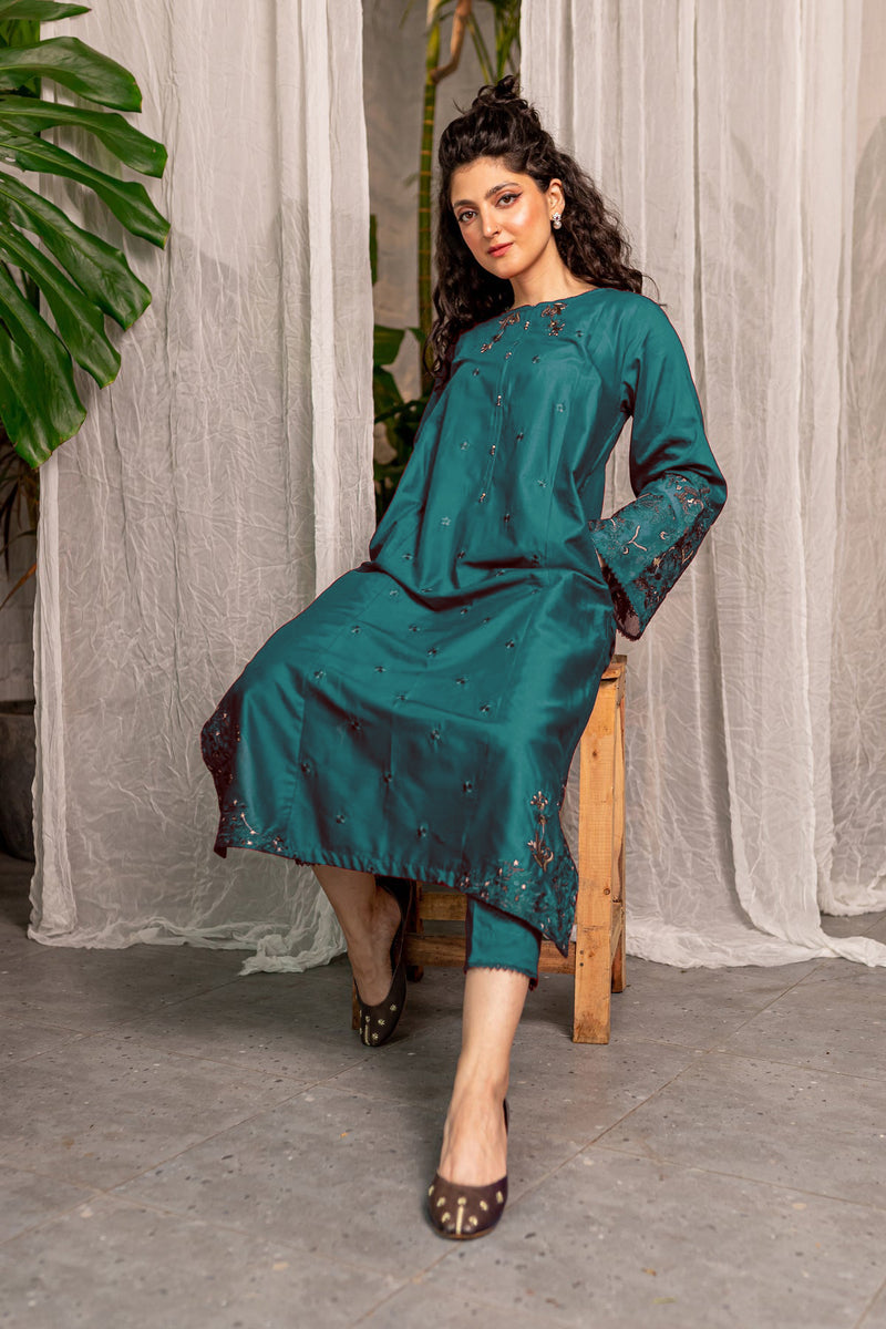 Afeefa Green Zink 2Pc Dress