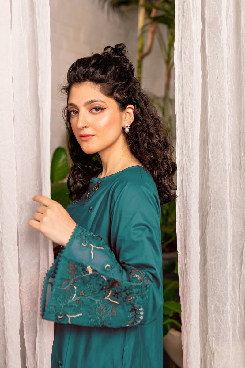 Afeefa Green Zink 2Pc Dress