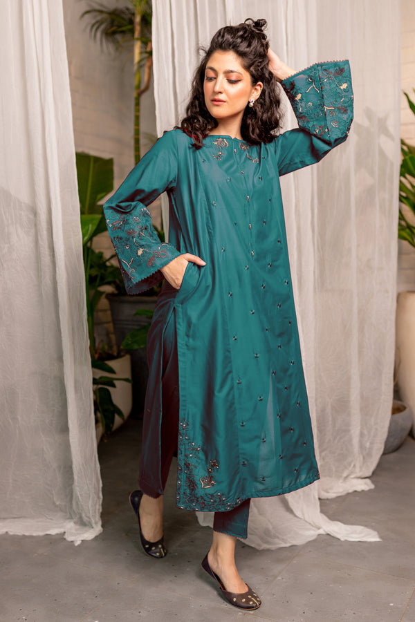 Afeefa Green Zink 2Pc Dress