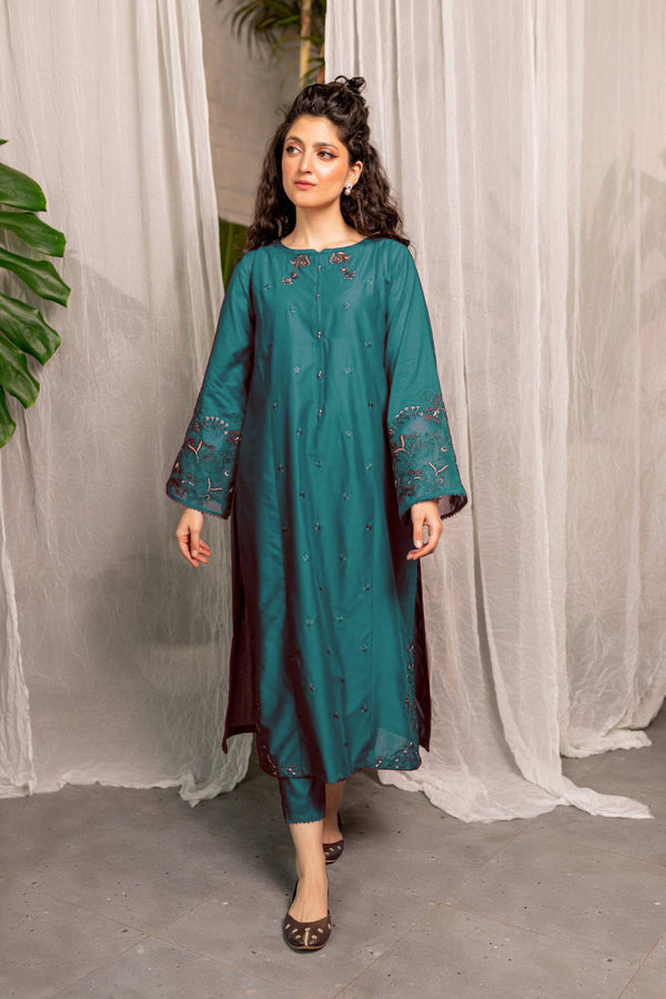Afeefa Green Zink 2Pc Dress