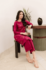 Carnation 2Pc Embroidered Dress