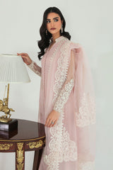 3Pcs T-Pink Luxury Embroidered Dress