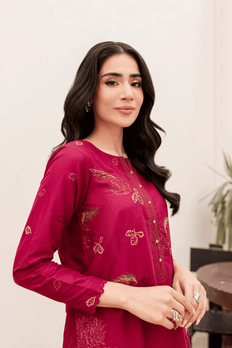 Carnation 2Pc Embroidered Dress