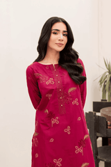 Carnation 2Pc Embroidered Dress