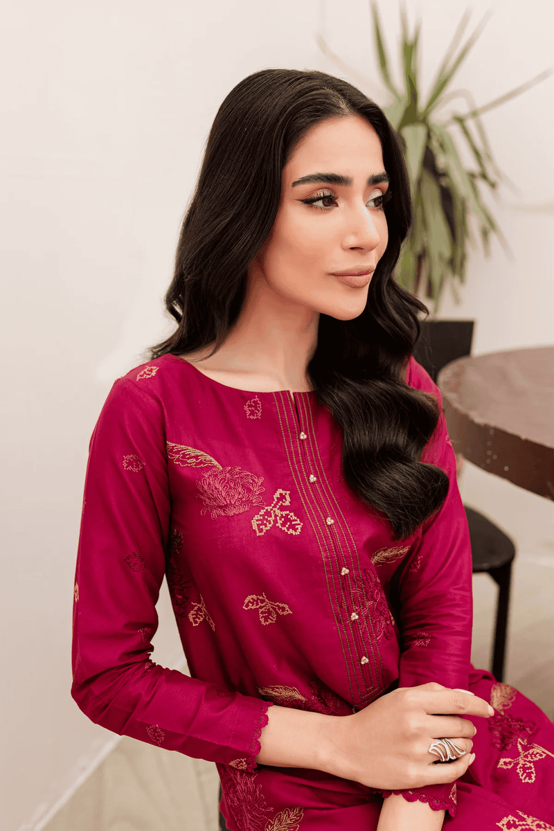 Carnation 2Pc Embroidered Dress