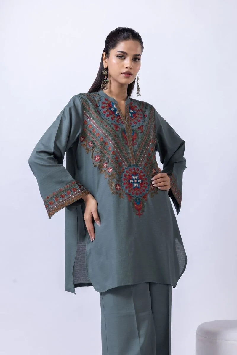 Teal Blue Embroidered 2-Piece Lawn Suit – Premium Collection by Lalazar