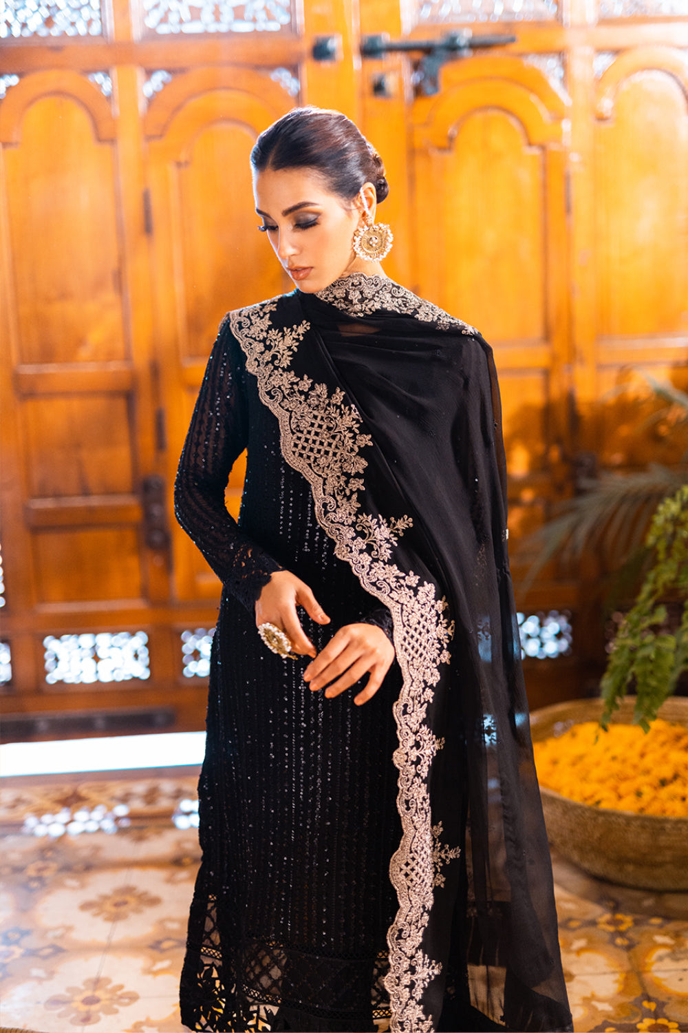 Yumna 3Pc Embroidered Dress