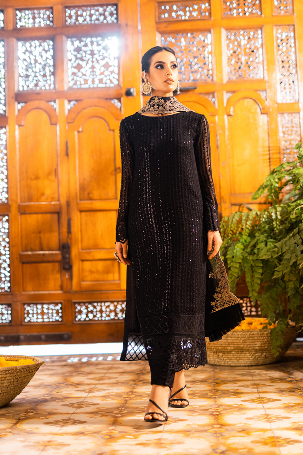 Yumna 3Pc Embroidered Dress