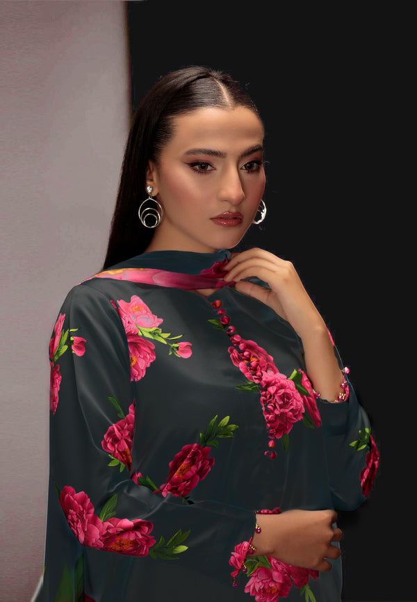 Royal Bloom Kurti Design 3Pc Printed