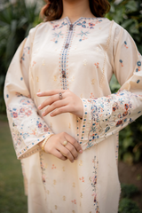 Crystal White 02-Pc Embroidered Lawn Dress