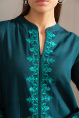 Arzu teal embroidered Lawn 2 piece suit for women by Lalazar