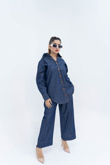 Denim Drop Shoulder Co-ord Set