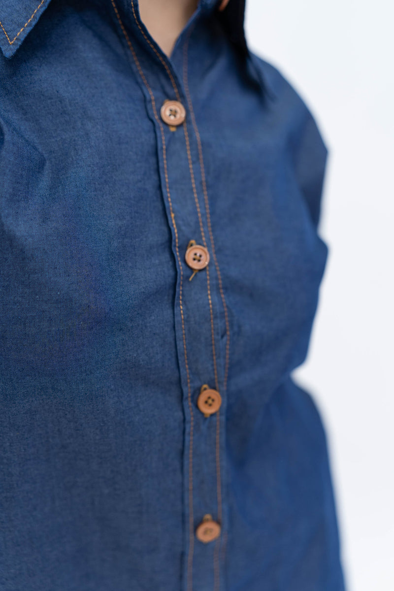 Denim Drop Shoulder Co-ord Set