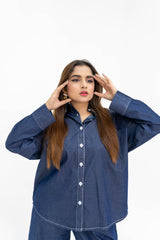 Denim Drop Shoulder Co-ord Set