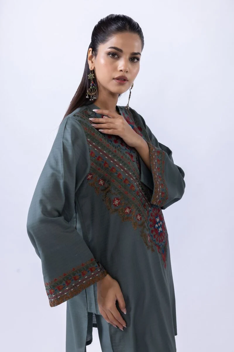 Teal Blue Embroidered 2-Piece Lawn Suit – Premium Collection by Lalazar