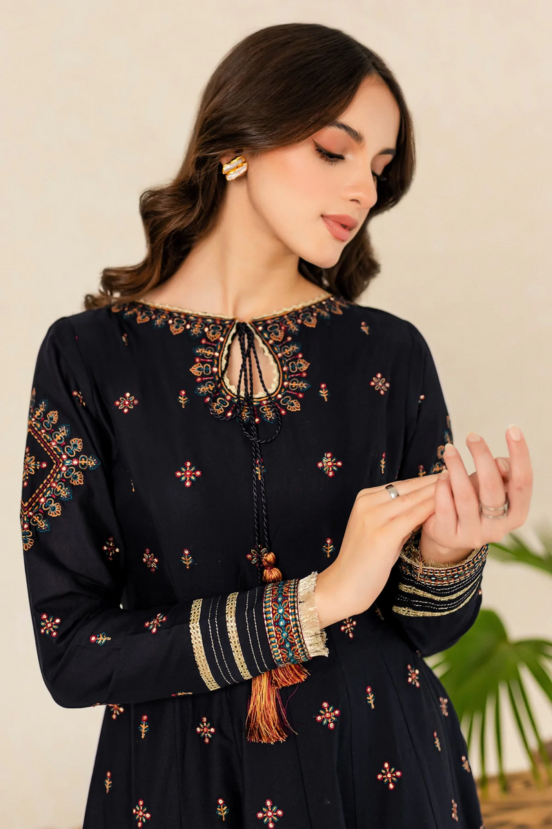 2Pc Hreem Black Lawn Dress