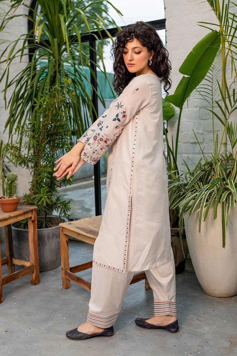 Crystal White 02-Pc Embroidered Lawn Dress