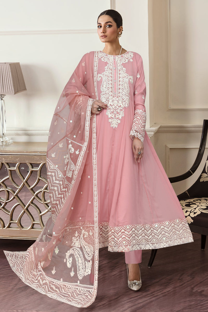 3-Pc Aina Luxry Pret Embroidered Chiffon Dress