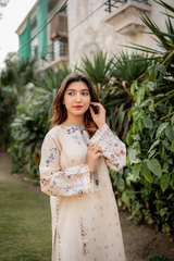 Crystal White 02-Pc Embroidered Lawn Dress