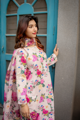 Sheeza 3Pc Printed Embroidered Dress