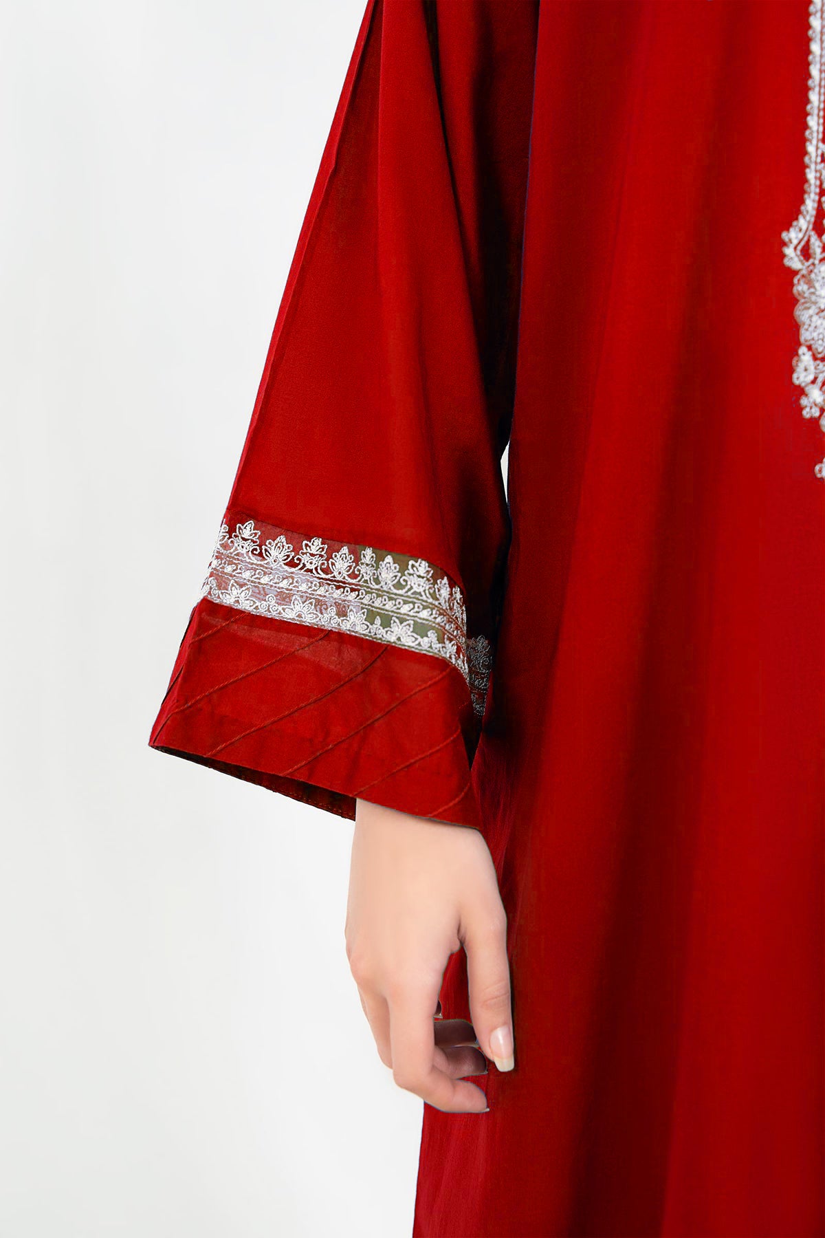 RED ROSE 02-Pc Embroidered Lawn Dress