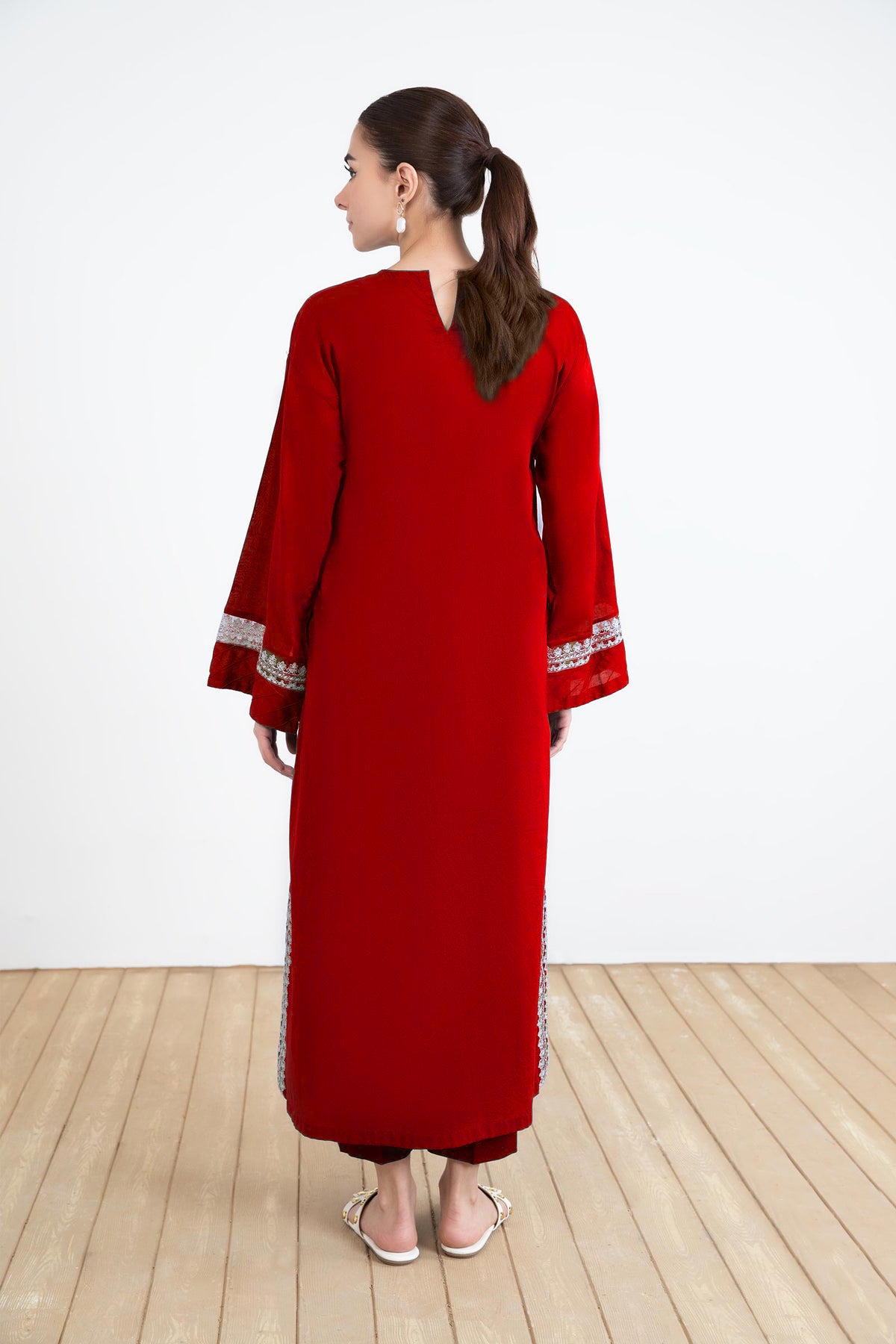 RED ROSE 02-Pc Embroidered Lawn Dress