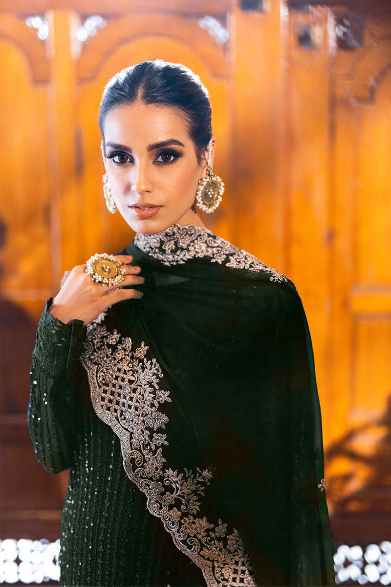 Yumna Mongia Green 3Pc Embroidered