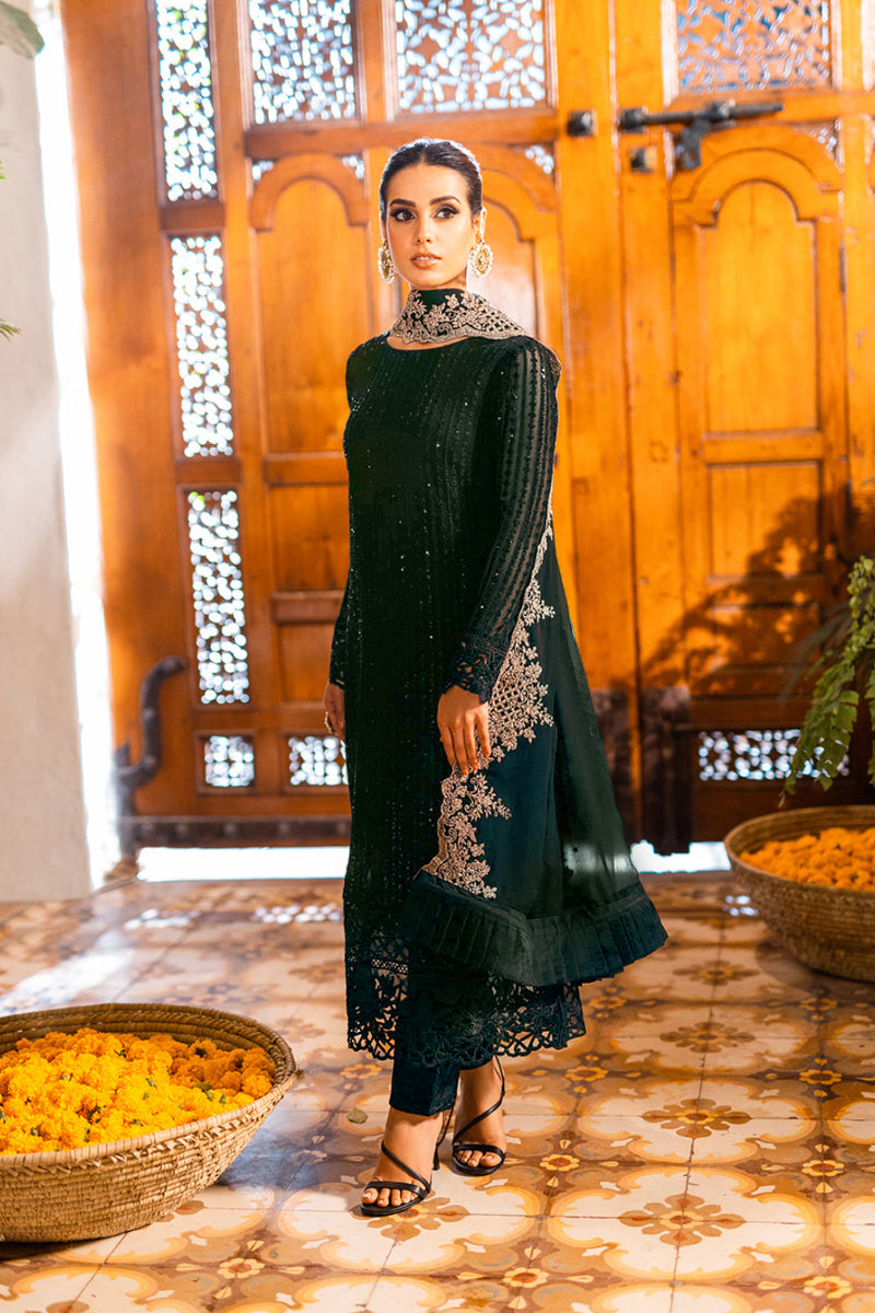 Yumna Mongia Green 3Pc Embroidered