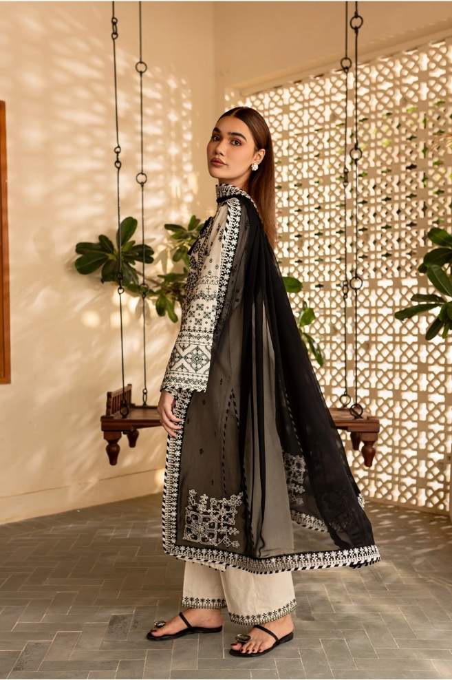 White Jewel 3Pc - Embroidered Lawn Dress