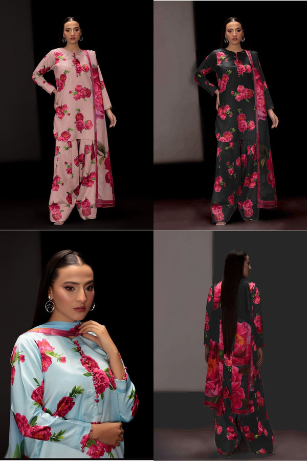 Royal Bloom Kurti Design 3Pc Printed