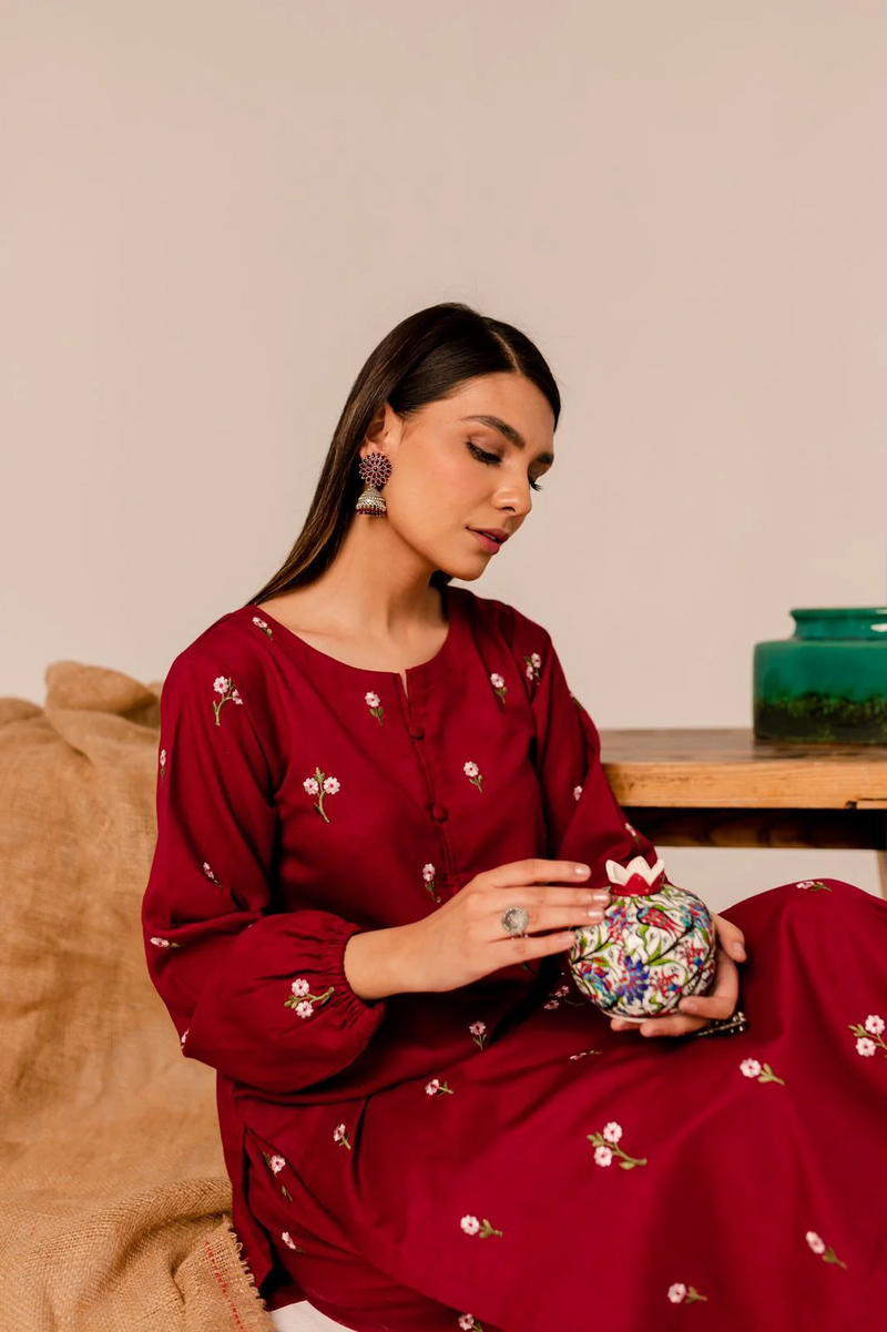 Reemi Blue 2Pc Embroidered Dress